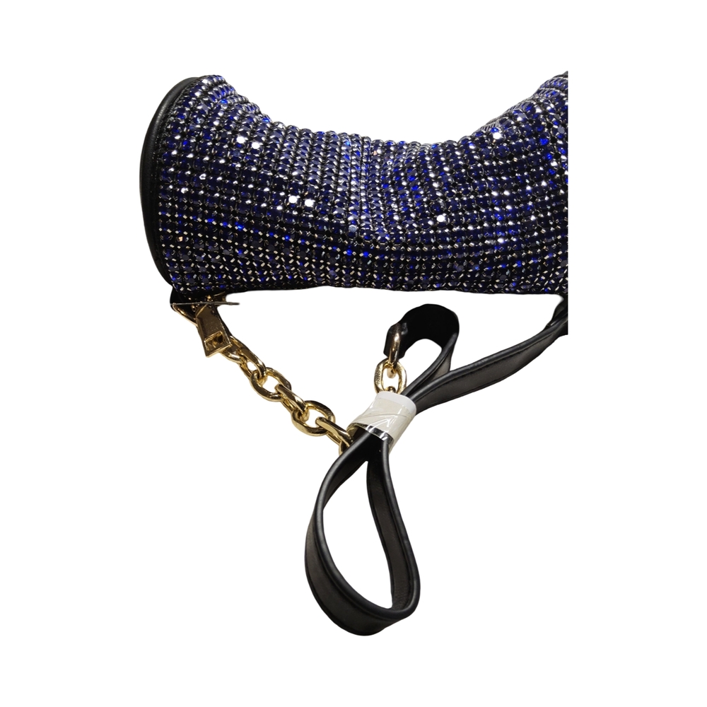NWOT Blue and Black with Goldtone hardware Crossbody Bag with Structured Design - Picture 5 of 7